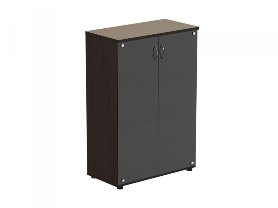 Мебель для офиса Референт Шкаф для документов средний с тонированным стеклом Р.Шс-3СТ