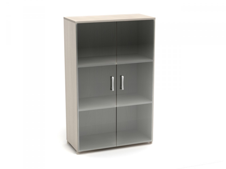 Офисная мебель Канц Шкаф низкий закрытый со стеклом  К10 (ШК39+ДК35Х2)